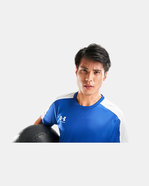 Men's UA Training Short Sleeve Shirt, Blue, pdpMainDesktop image number 3